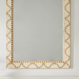 Bone Inlay Scalloped Wall Mirror