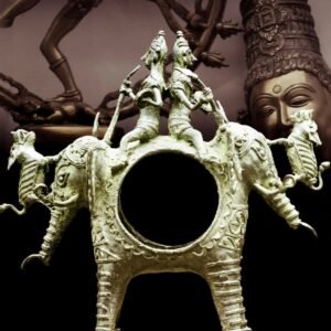 Antique-Finish Brass Elephant Bangle Holder