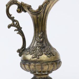 Ornate Brass Ewer Vase with Scroll Handle