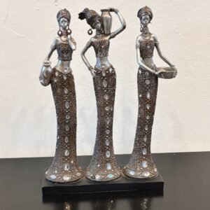 Silver-Tone Tribal Women Figurine Set (Set of 3)